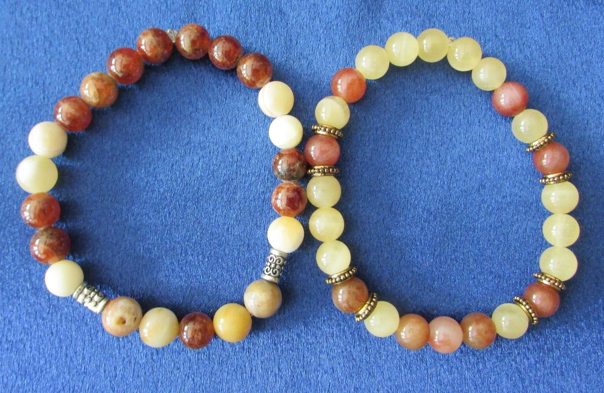 Empowered Manifestation Bracelet – Phantom Quartz, Yellow Calcite & Mookaite