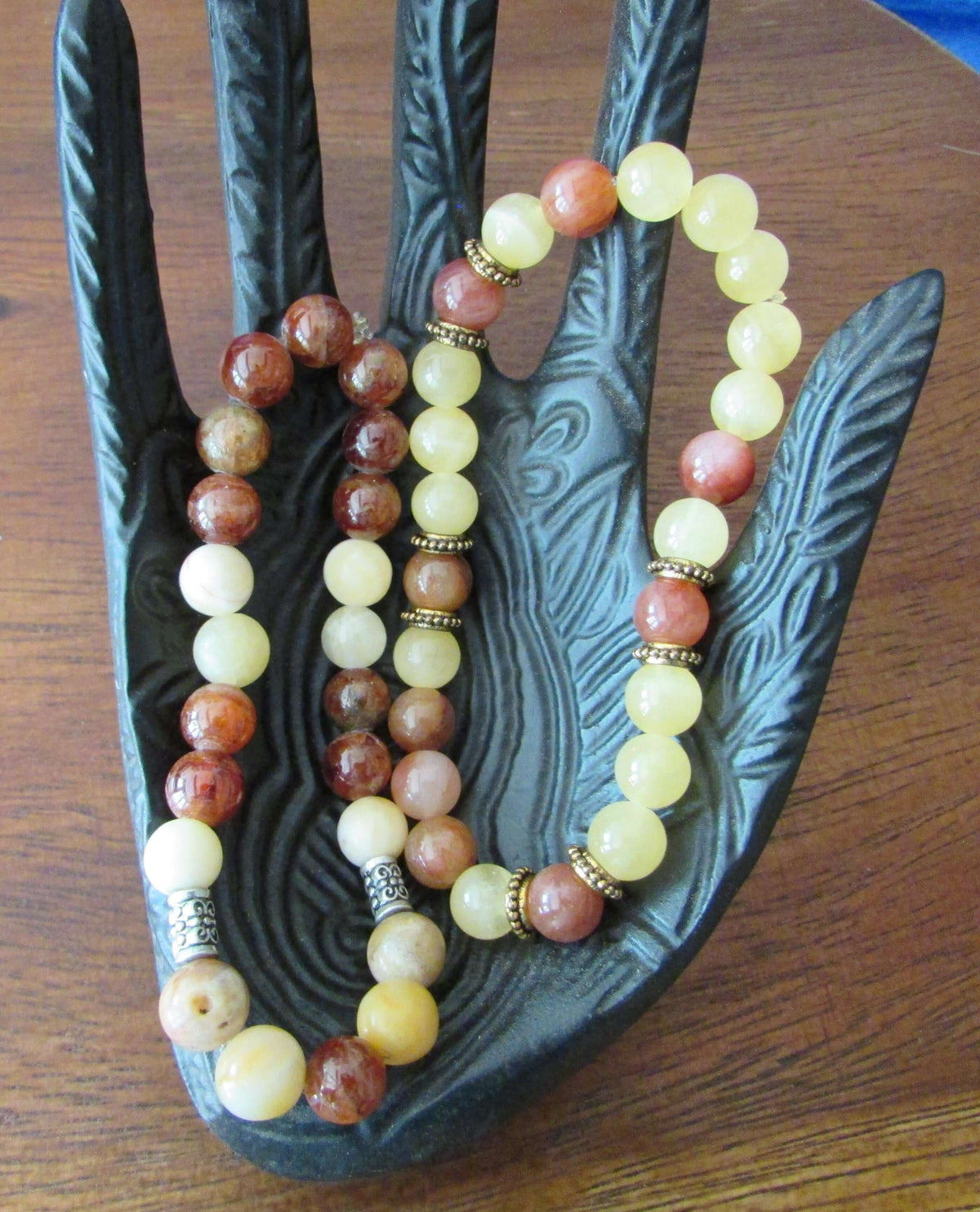 Empowered Manifestation Bracelet – Phantom Quartz, Yellow Calcite & Mookaite