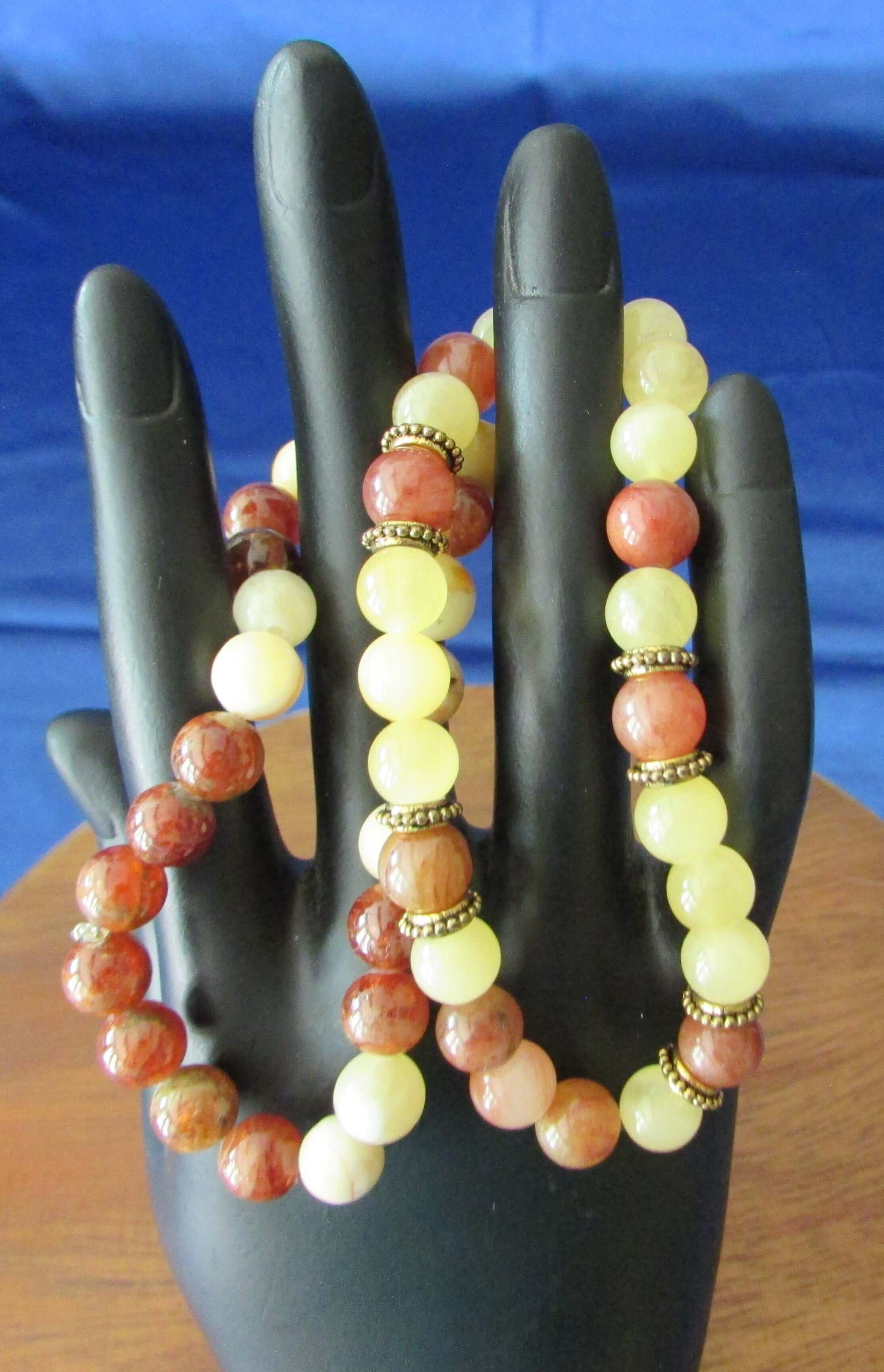 Empowered Manifestation Bracelet – Phantom Quartz, Yellow Calcite & Mookaite