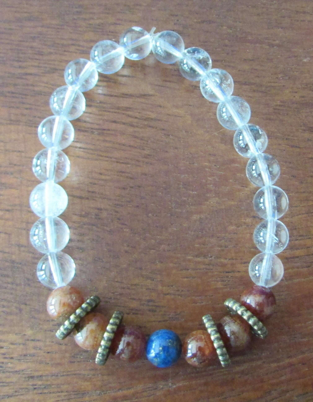 Good Fortune Bracelet – Garnet, Lapis, Clear Quartz & Golden Tiger’s Eye