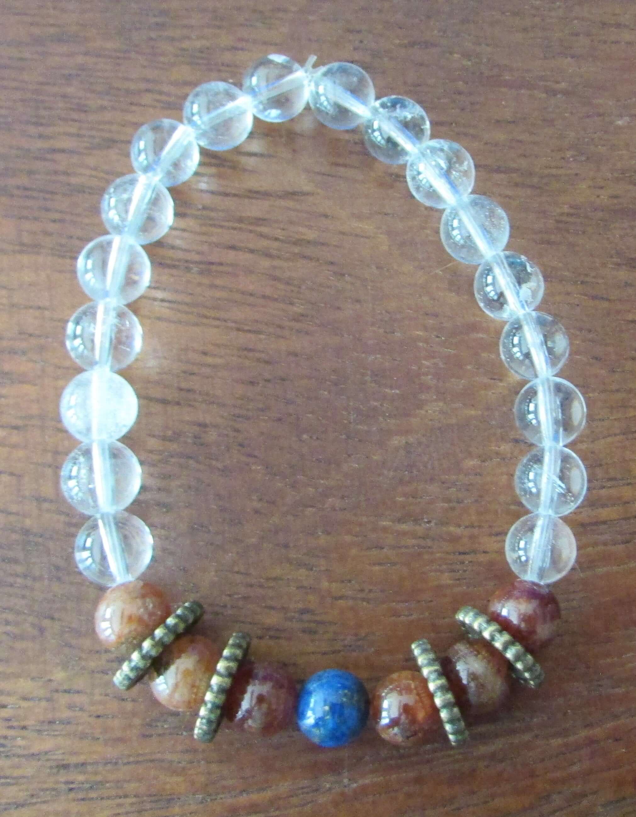 Good Fortune Bracelet – Garnet, Lapis, Clear Quartz & Golden Tiger’s Eye