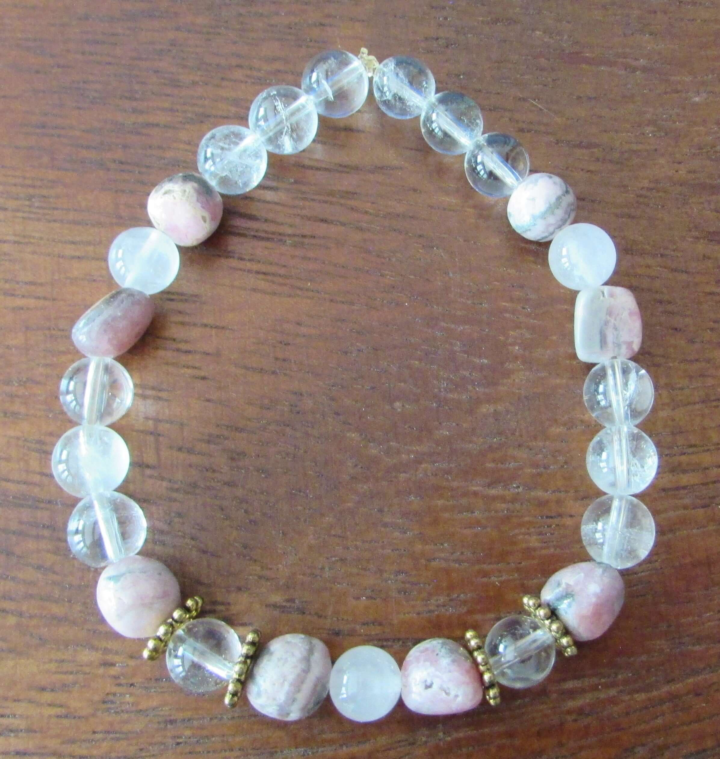 Unconditional Love & Light Bracelet – Rhodochrosite & Clear Quartz