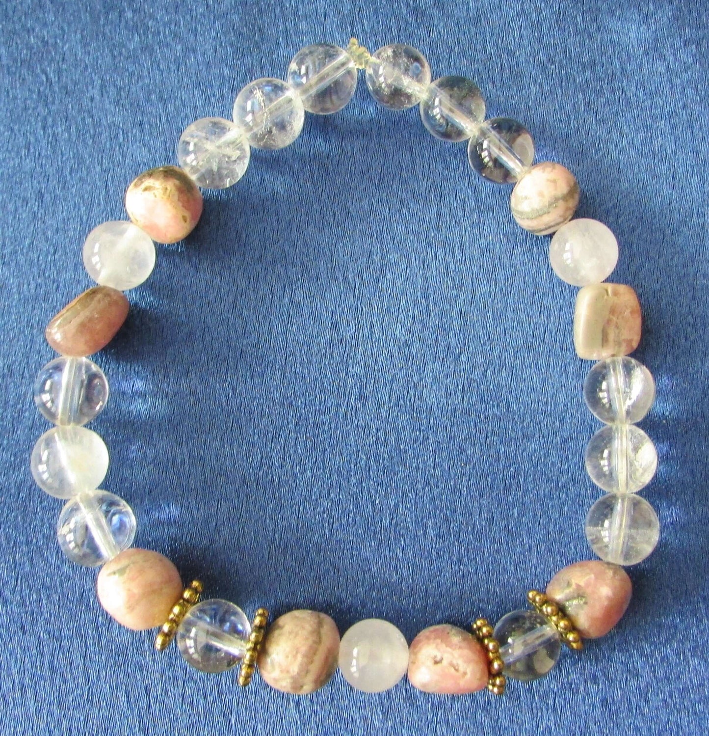 Unconditional Love & Light Bracelet – Rhodochrosite & Clear Quartz
