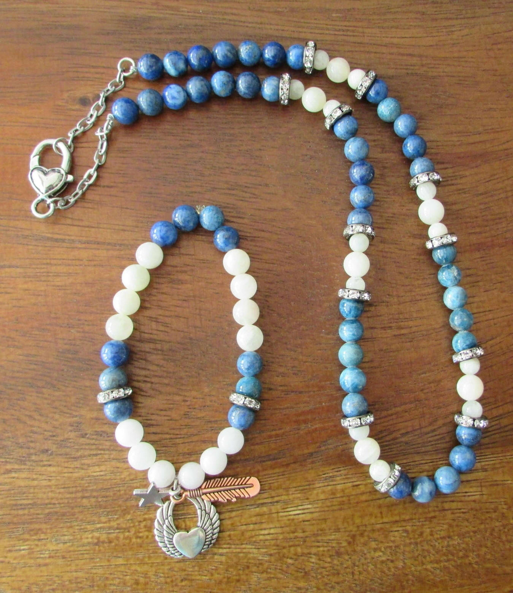 Karma Balance Protection Necklace Set – Moonstone & Blue Apatite