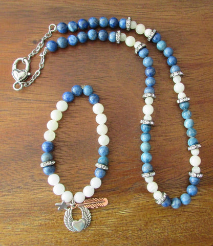 Karma Balance Protection Necklace Set – Moonstone & Blue Apatite