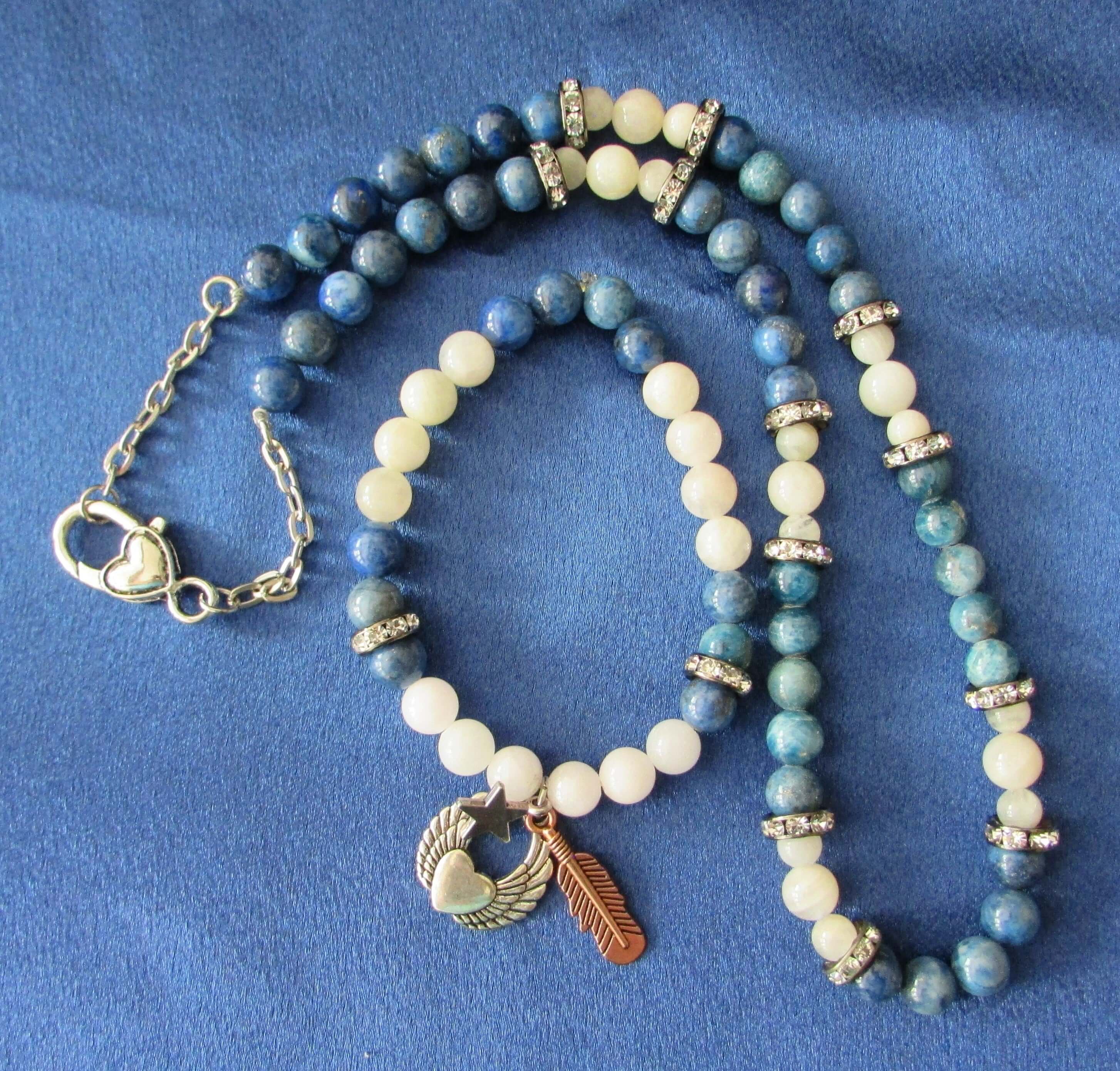 Karma Balance Protection Necklace Set – Moonstone & Blue Apatite