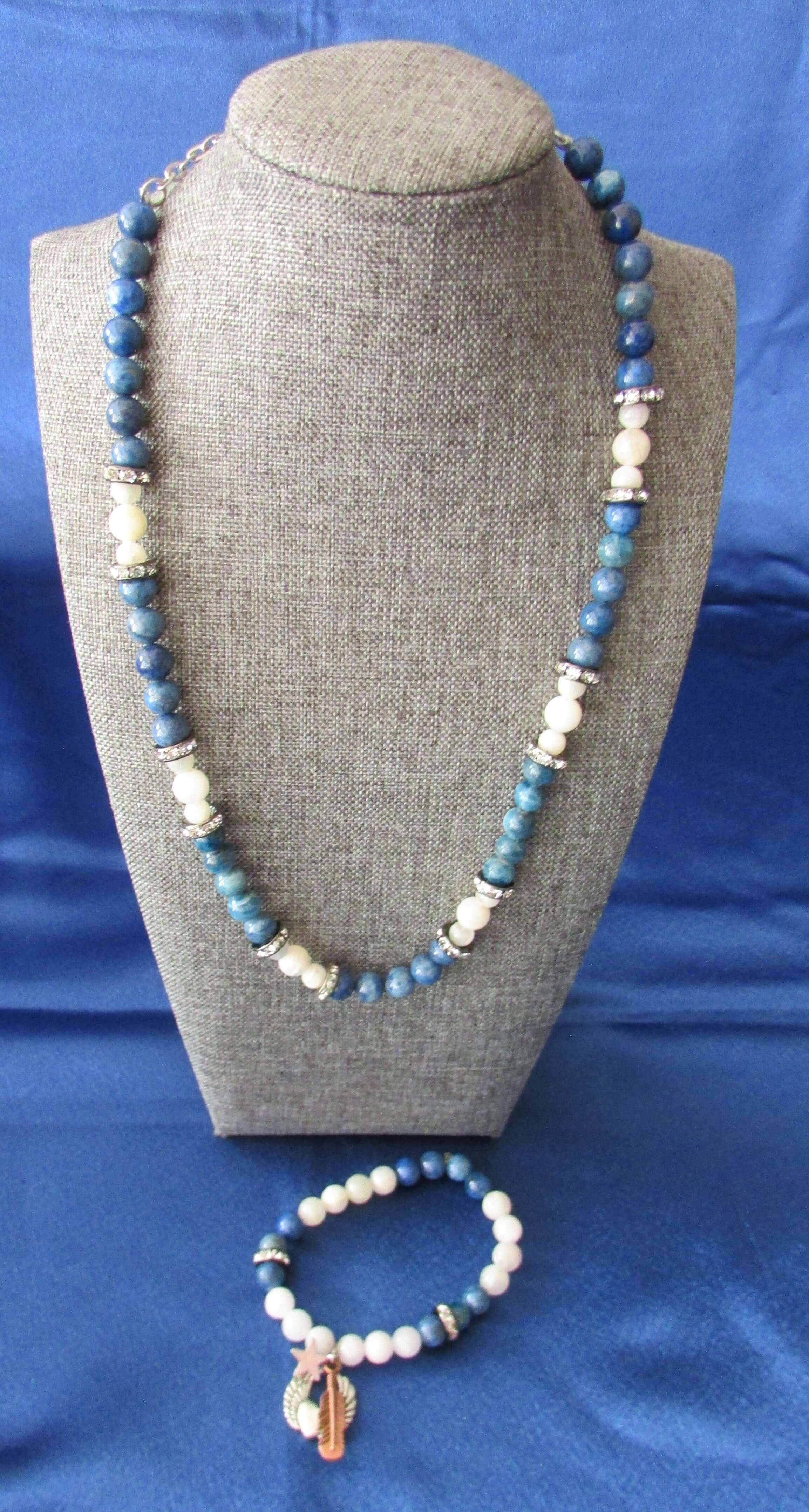 Karma Balance Protection Necklace Set – Moonstone & Blue Apatite