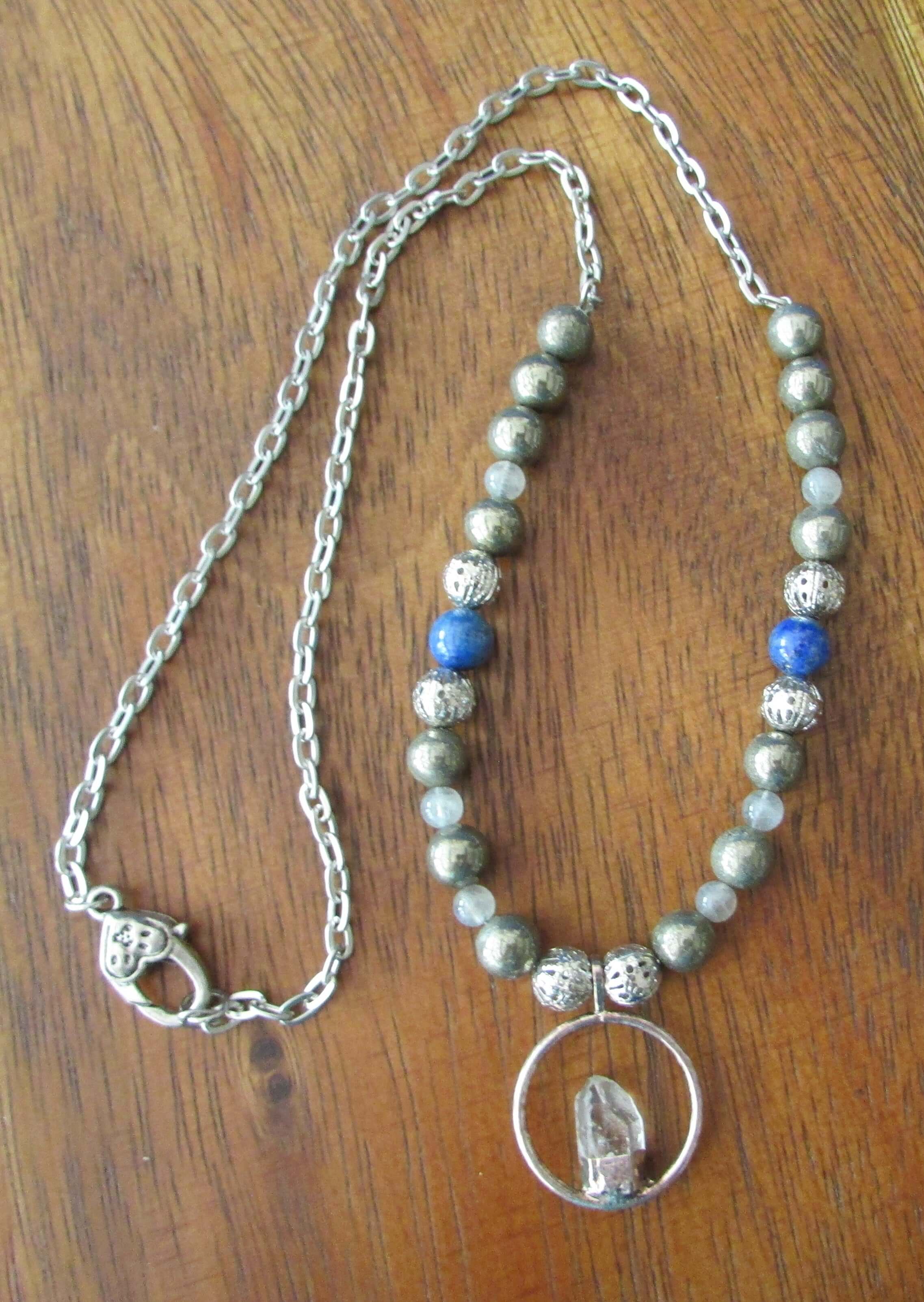 Prosperity Crystal Necklace – Pyrite, Lapis, Labradorite & Quartz