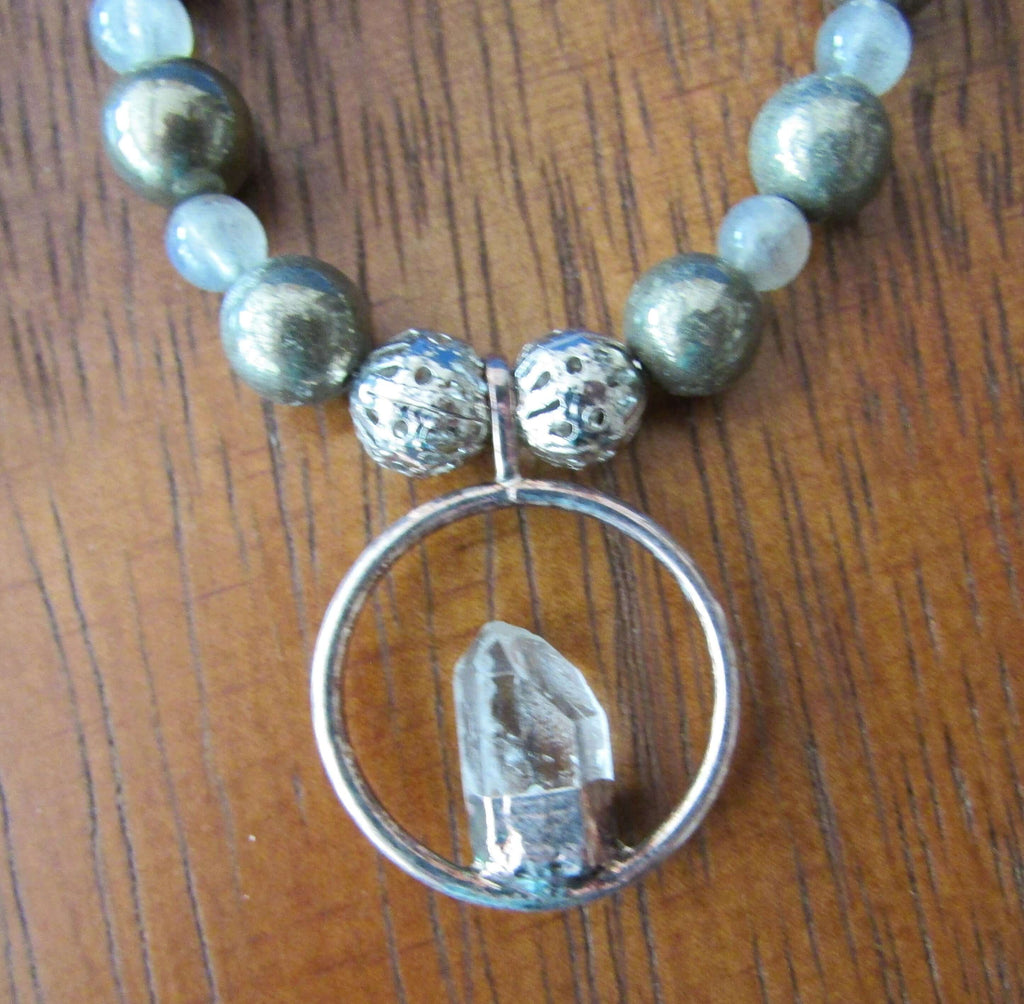Prosperity Crystal Necklace – Pyrite, Lapis, Labradorite & Quartz