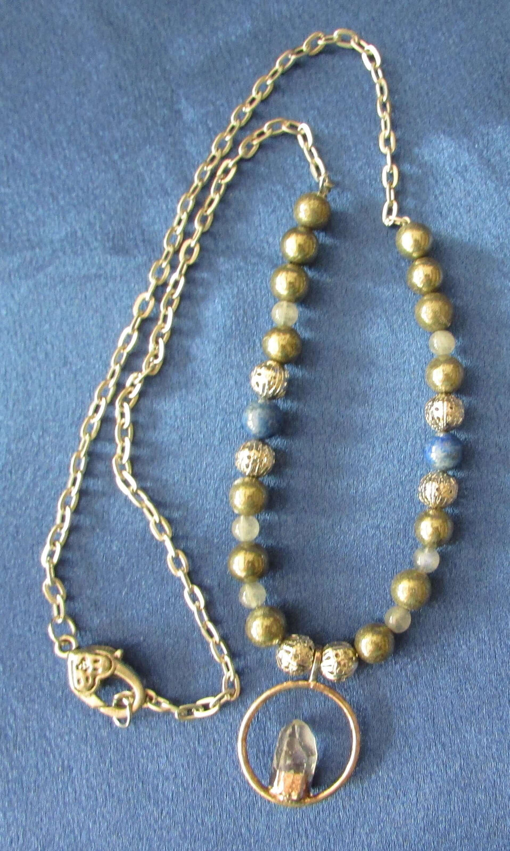 Prosperity Crystal Necklace – Pyrite, Lapis, Labradorite & Quartz