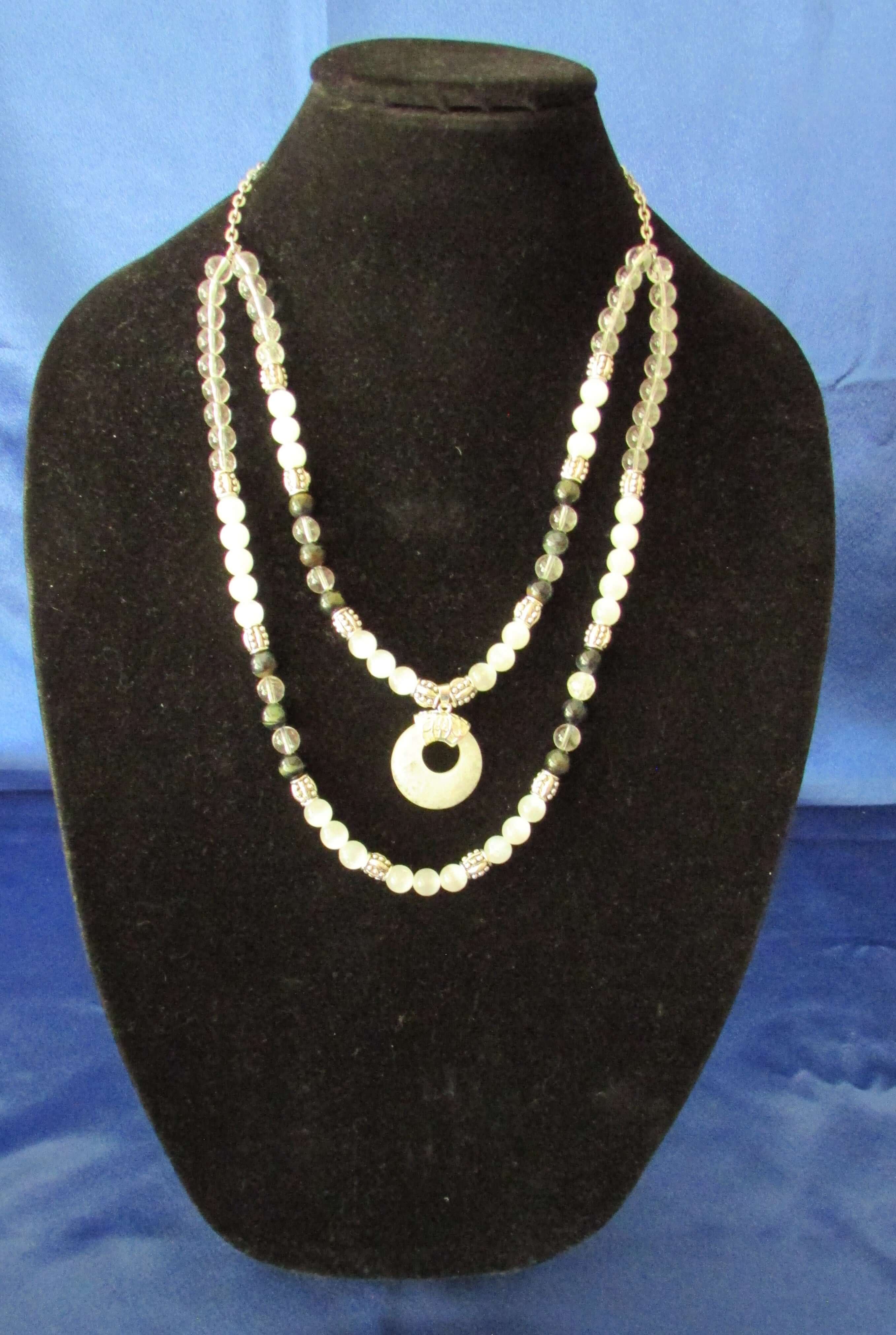 Spiritual Protection Necklace - Archangel Michael, Selenite & Blue Tiger’s Eye