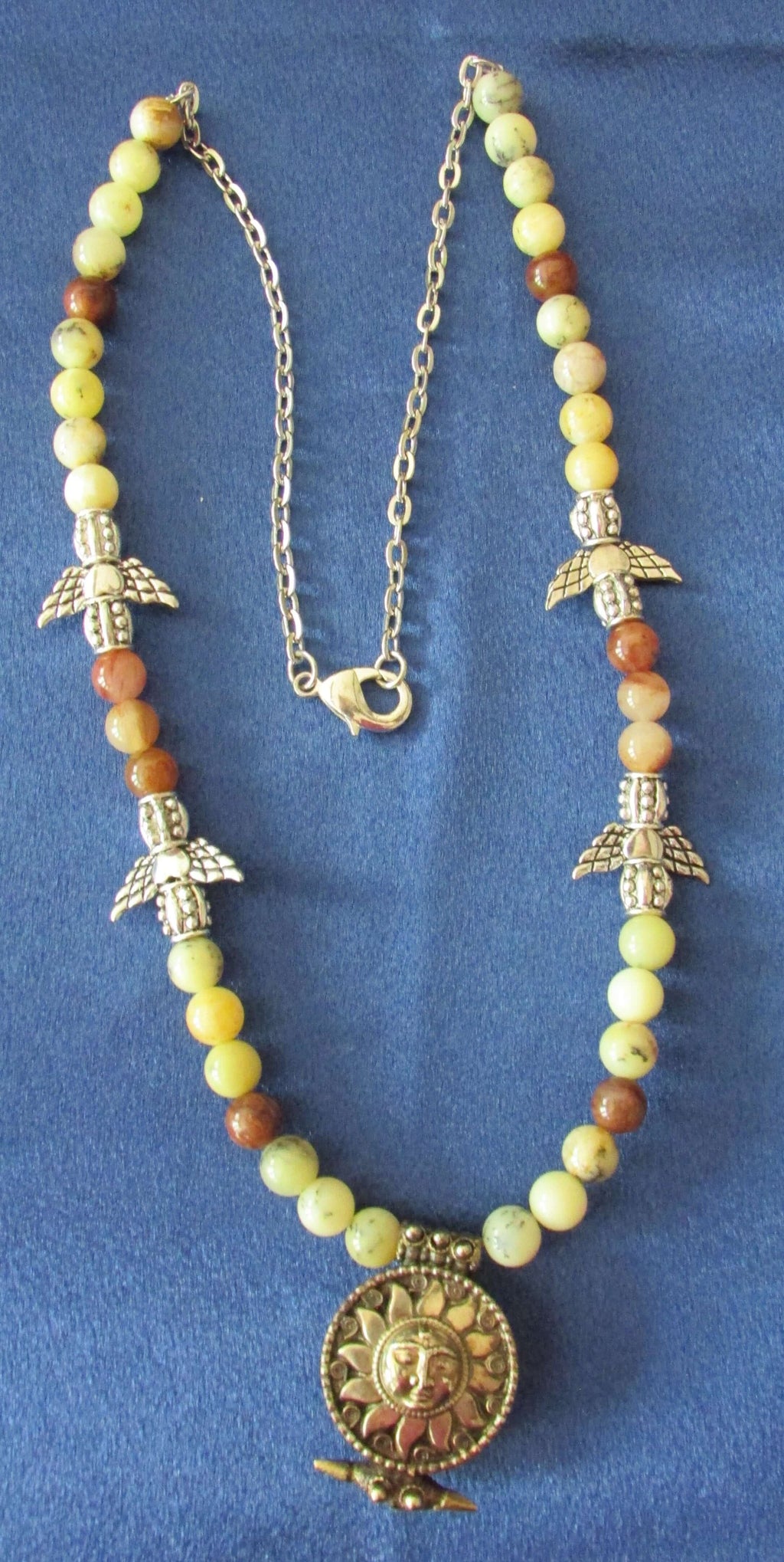 Energy Purification Necklace - Angel Nathaniel, Yellow Opal & Red Phantom Quartz