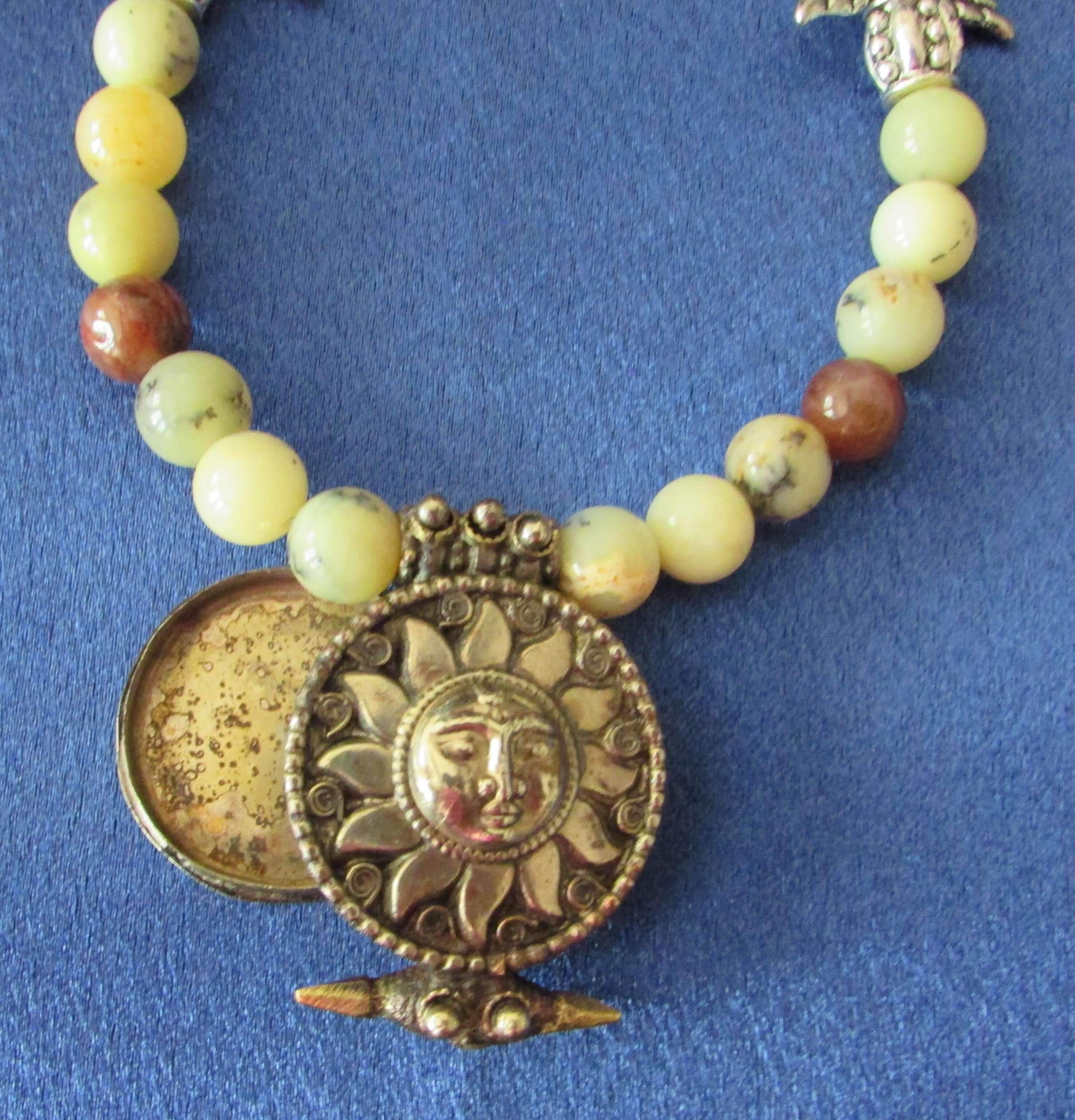 Energy Purification Necklace - Angel Nathaniel, Yellow Opal & Red Phantom Quartz