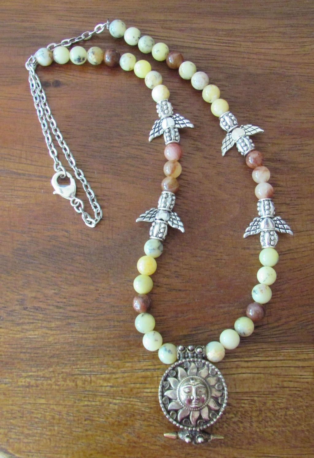 Energy Purification Necklace - Angel Nathaniel, Yellow Opal & Red Phantom Quartz