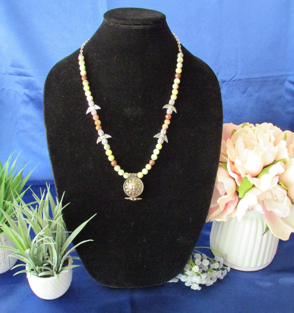 Energy Purification Necklace - Angel Nathaniel, Yellow Opal & Red Phantom Quartz