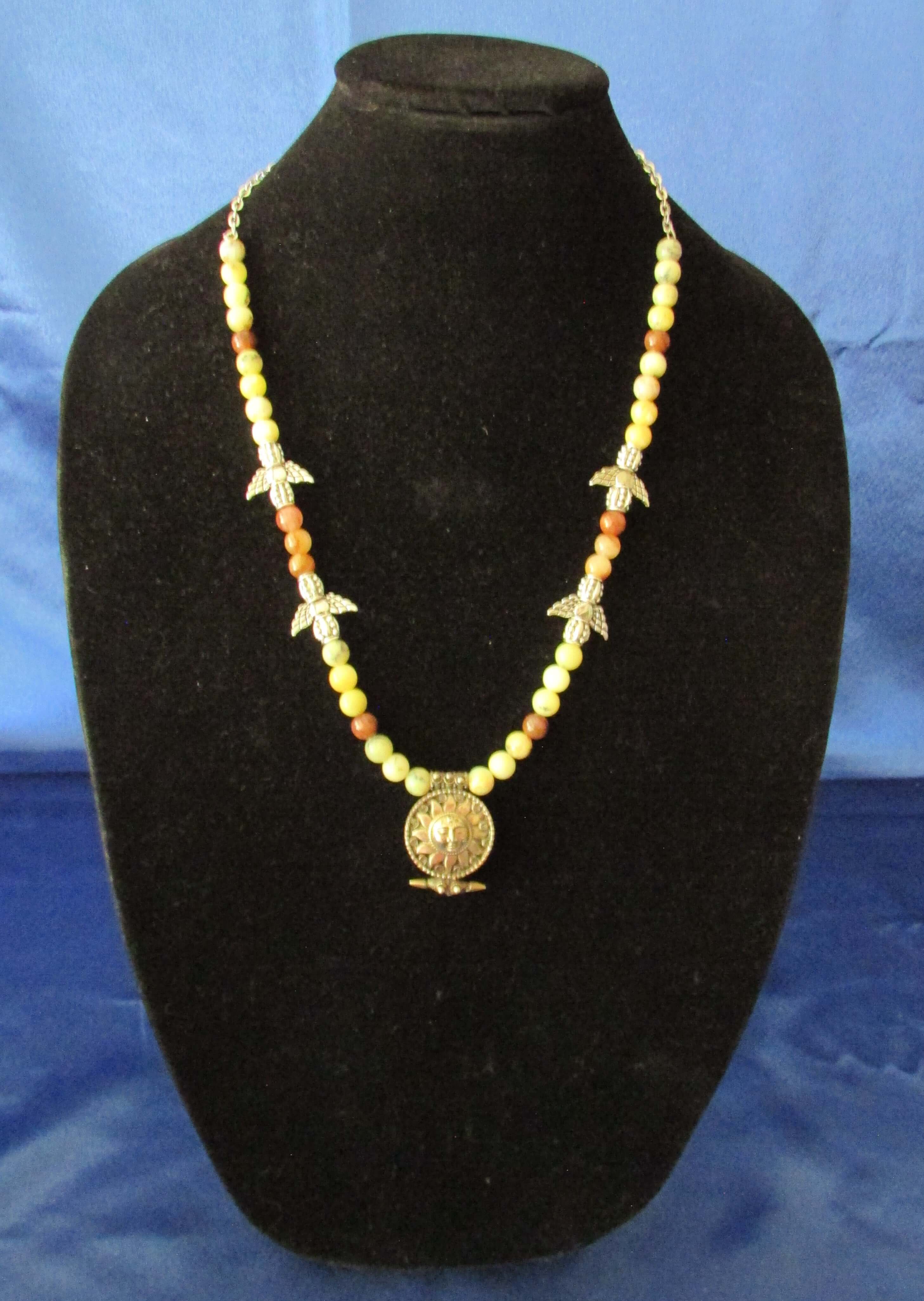 Energy Purification Necklace - Angel Nathaniel, Yellow Opal & Red Phantom Quartz