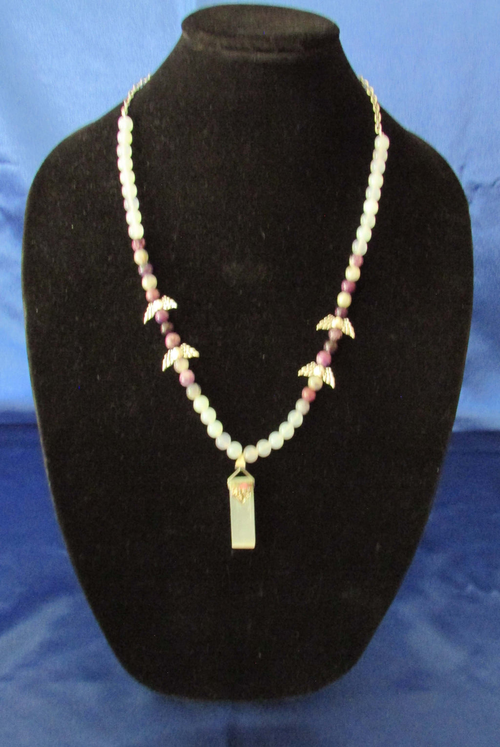 Divine White Light Necklace - Archangel Taharial, Selenite & Charoite
