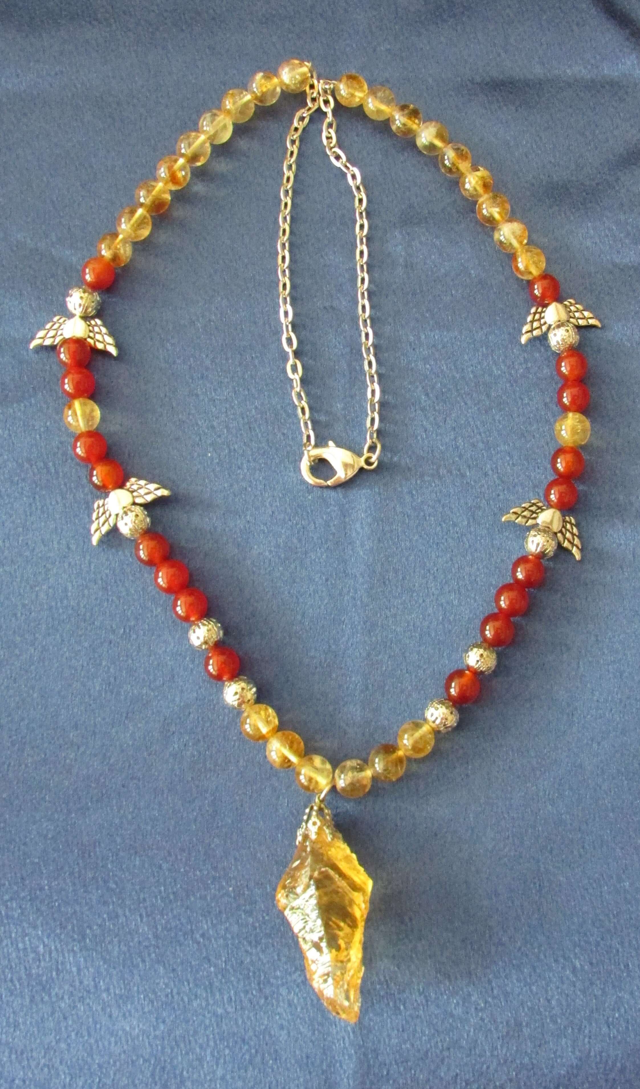 Magnetic Attraction Necklace - Archangel Uriel, Citrine & Carnelian