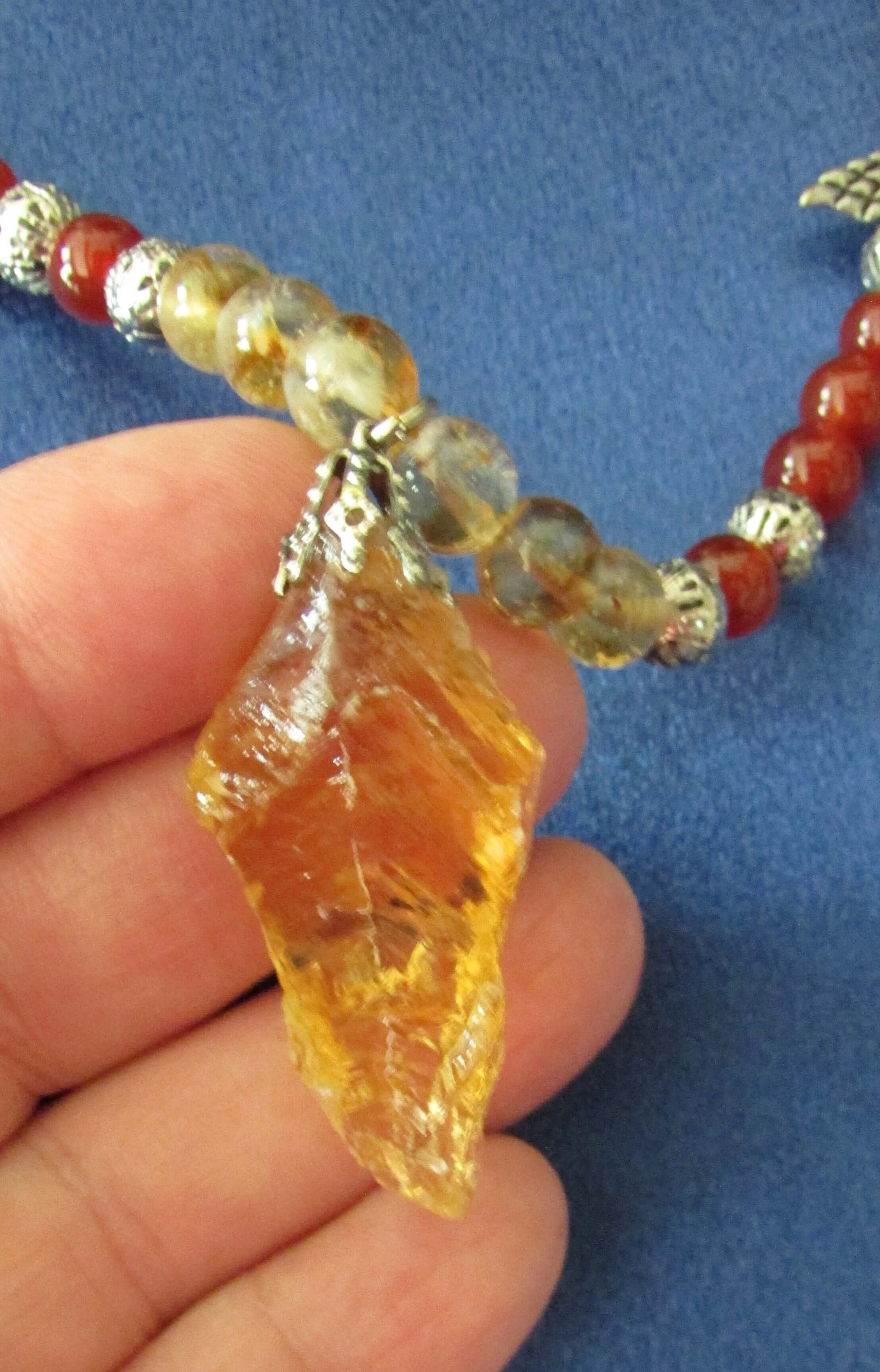 Magnetic Attraction Necklace - Archangel Uriel, Citrine & Carnelian