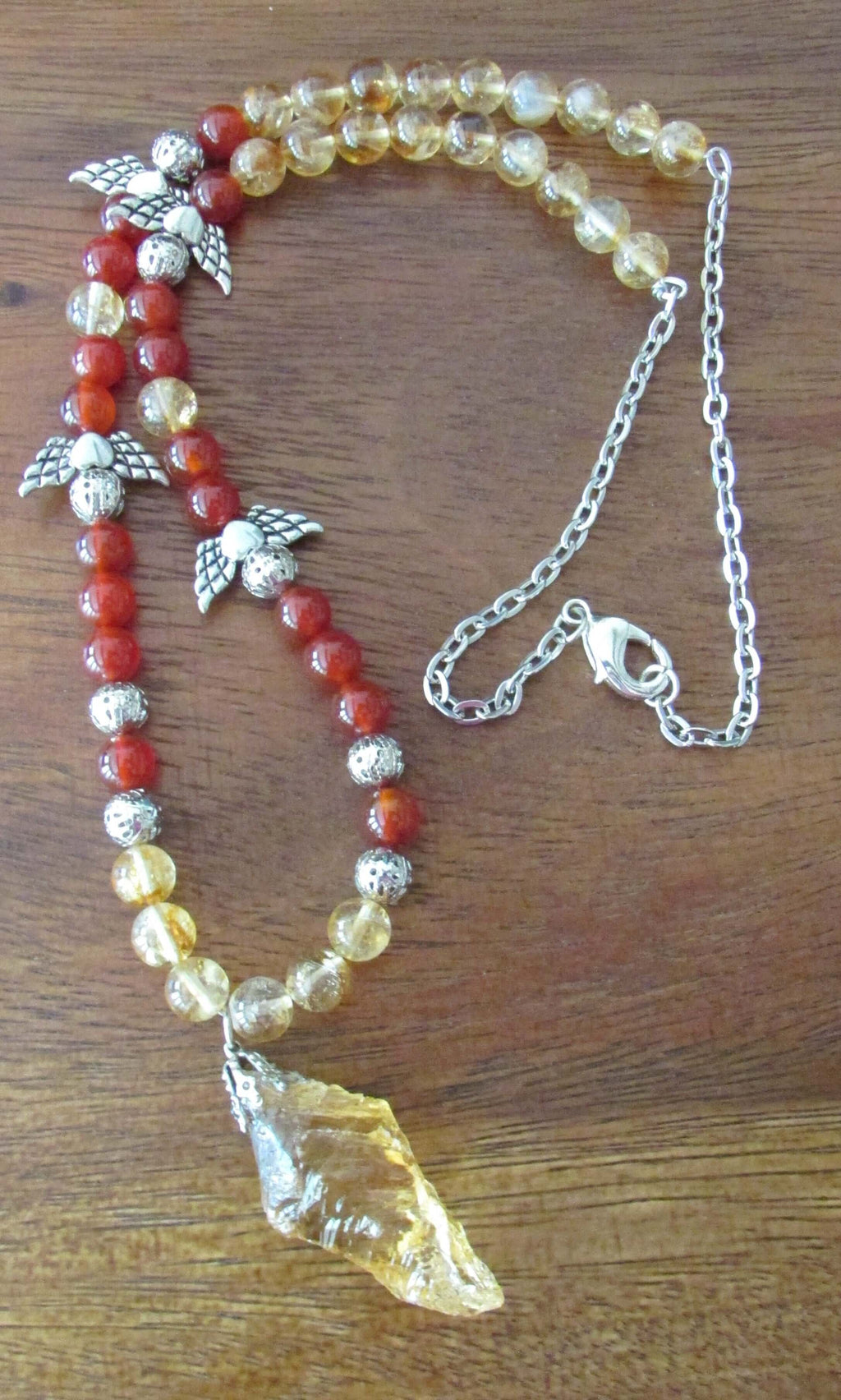 Magnetic Attraction Necklace - Archangel Uriel, Citrine & Carnelian