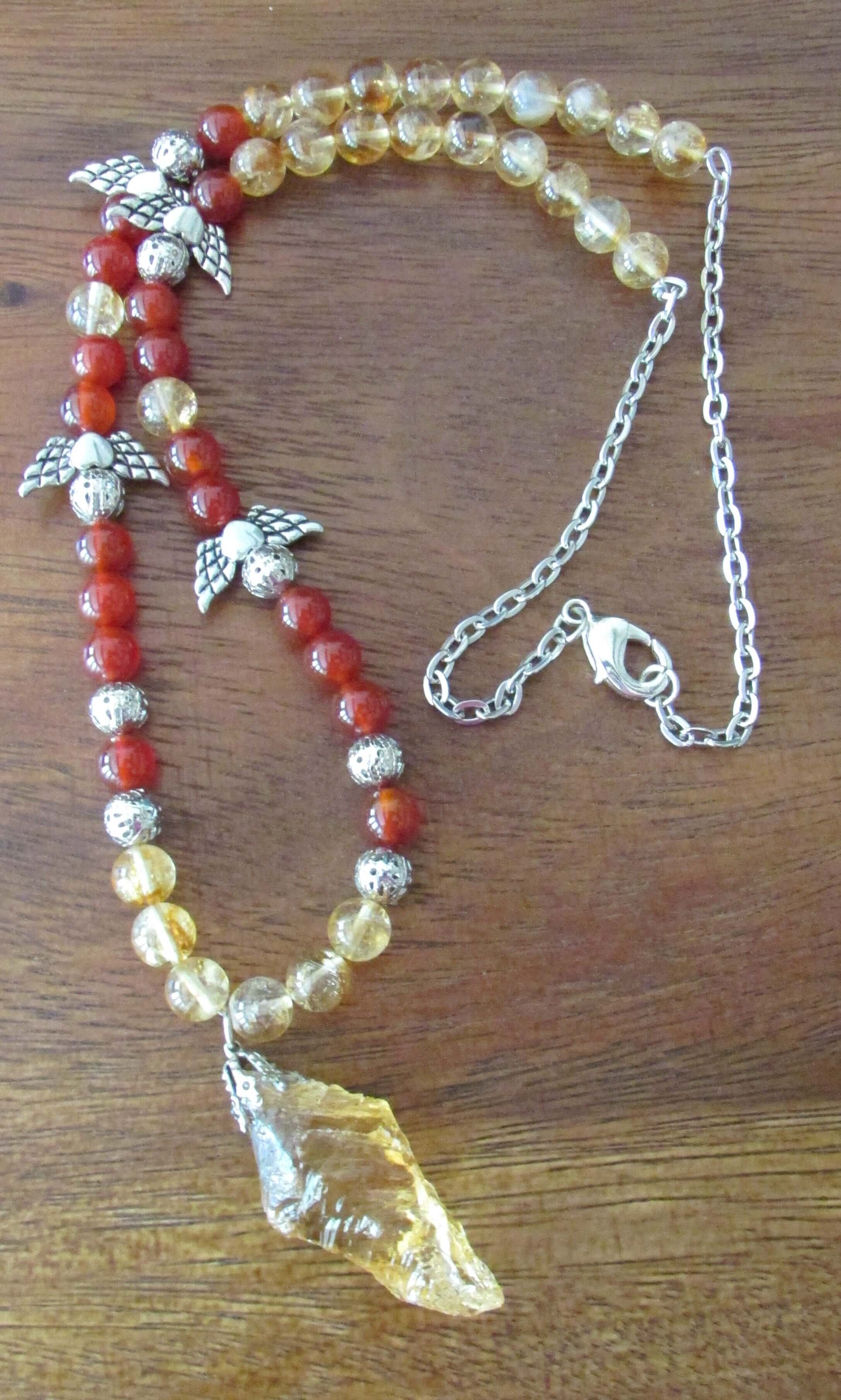 Magnetic Attraction Necklace - Archangel Uriel, Citrine & Carnelian