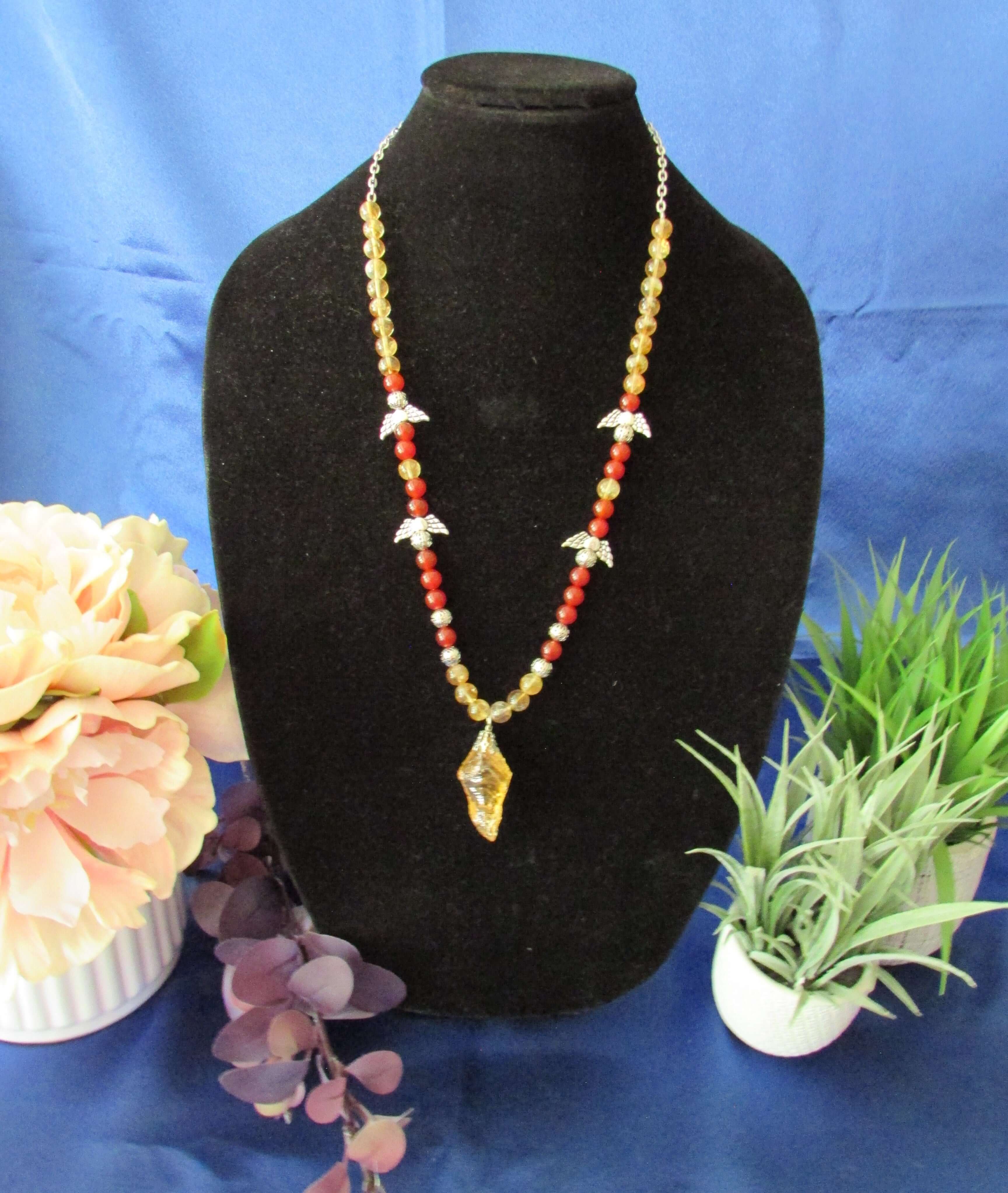 Magnetic Attraction Necklace - Archangel Uriel, Citrine & Carnelian