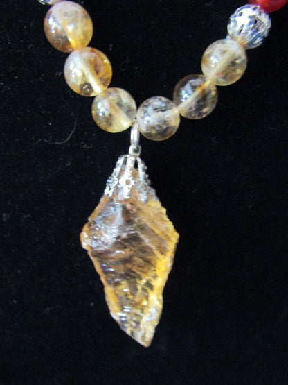 Magnetic Attraction Necklace - Archangel Uriel, Citrine & Carnelian