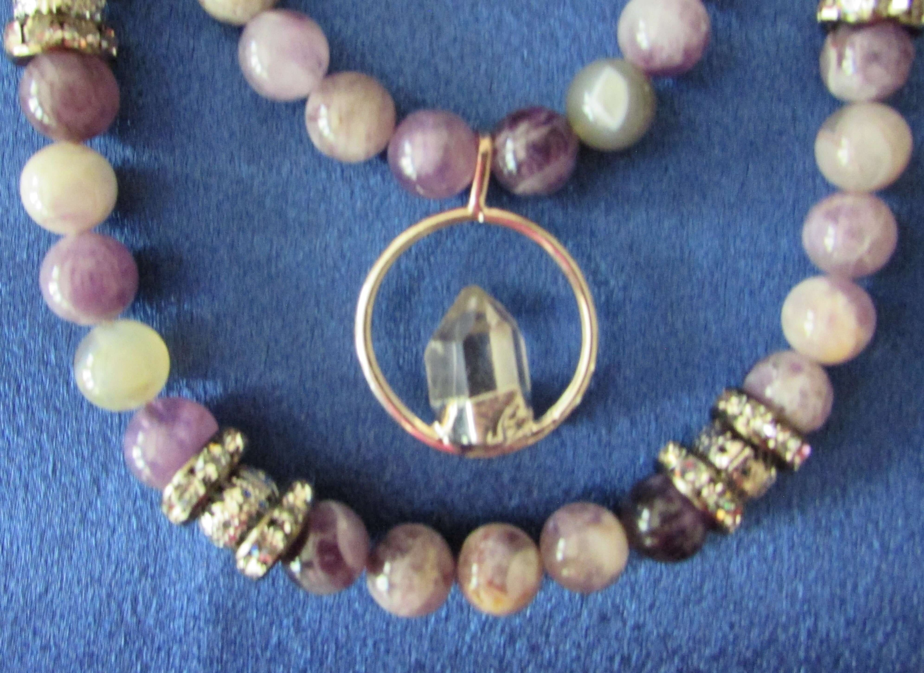 Divine Order Necklace - Archangel Zadkiel, Amethyst & Clear Quartz
