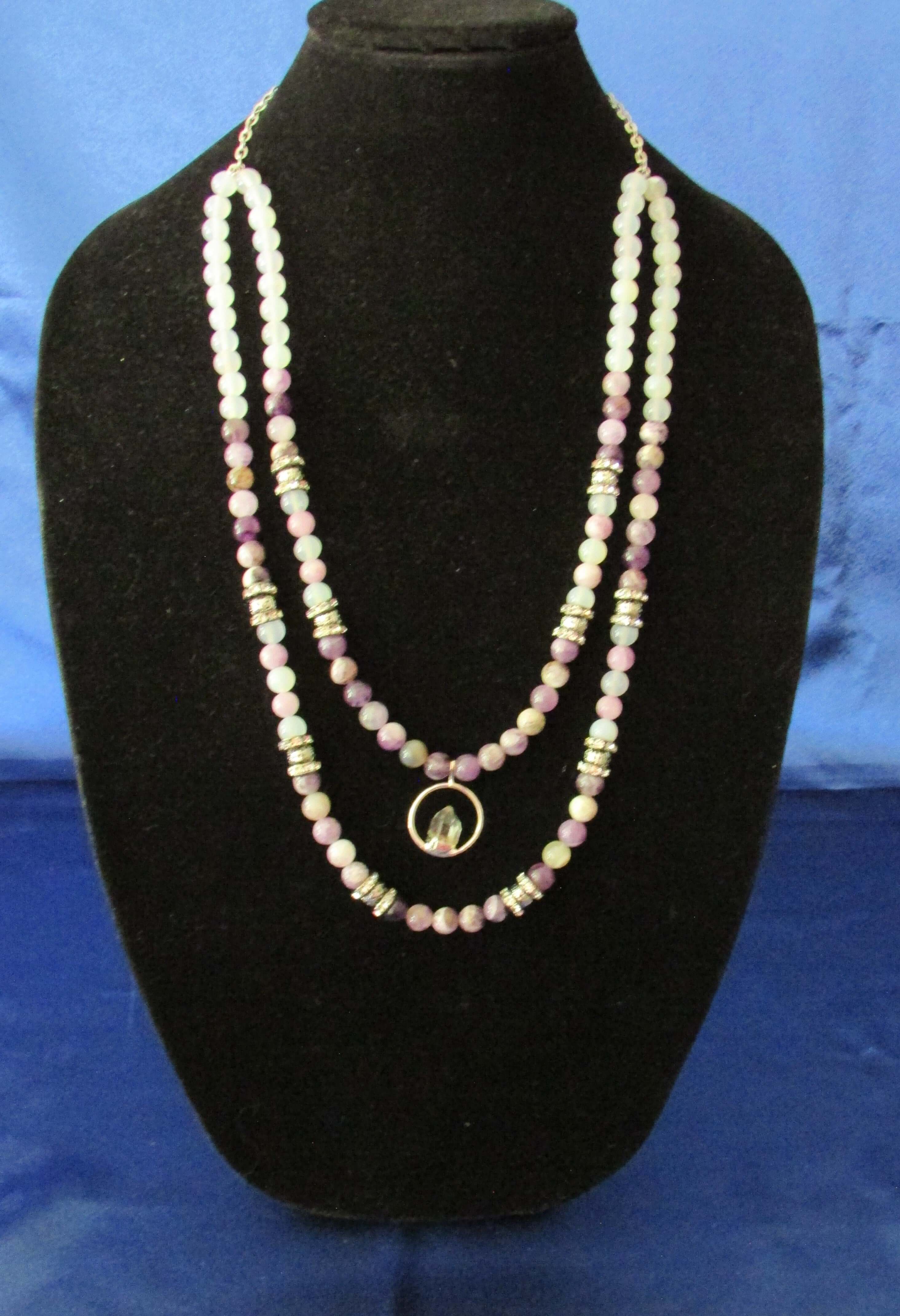 Divine Order Necklace - Archangel Zadkiel, Amethyst & Clear Quartz