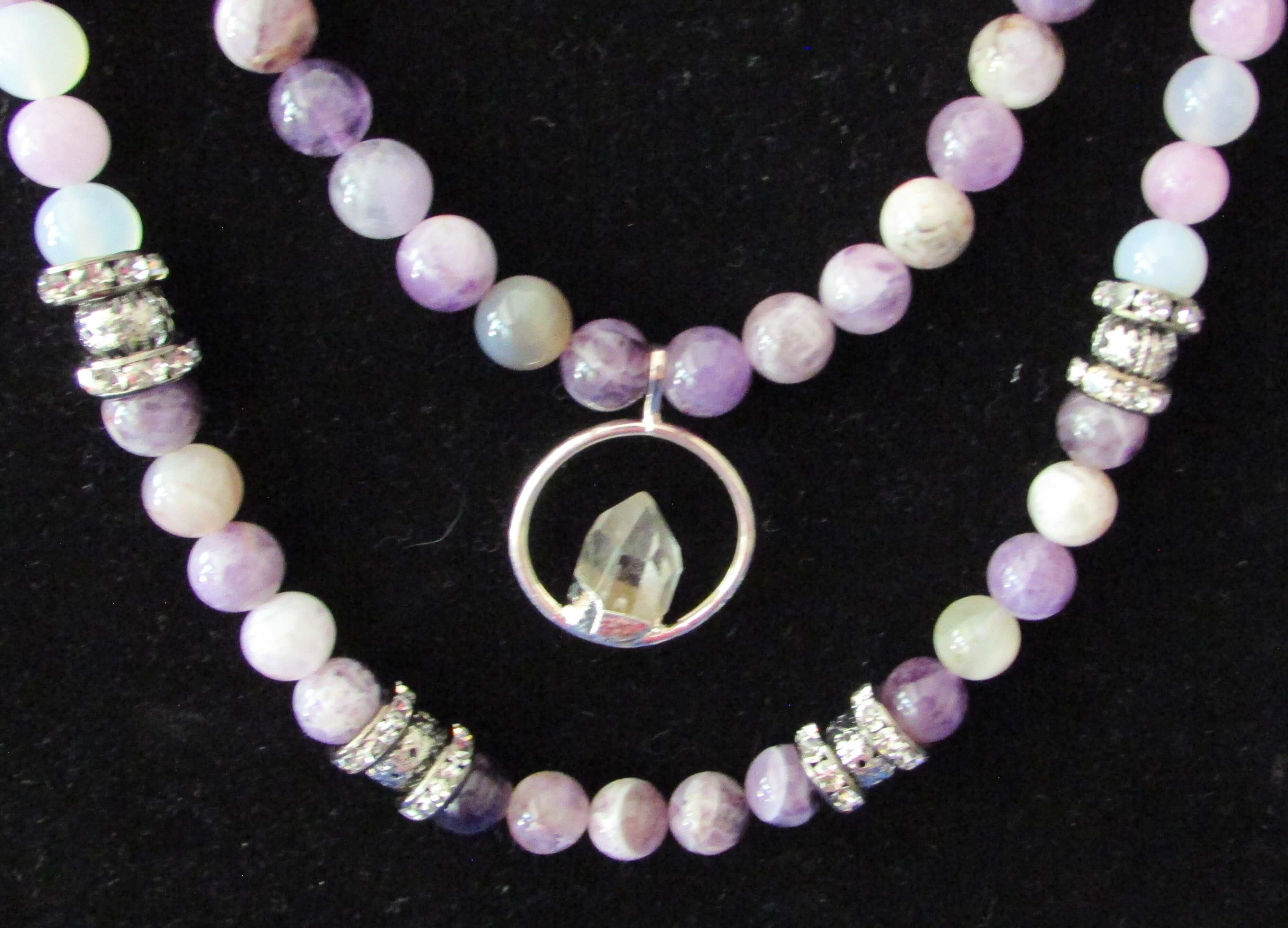 Divine Order Necklace - Archangel Zadkiel, Amethyst & Clear Quartz