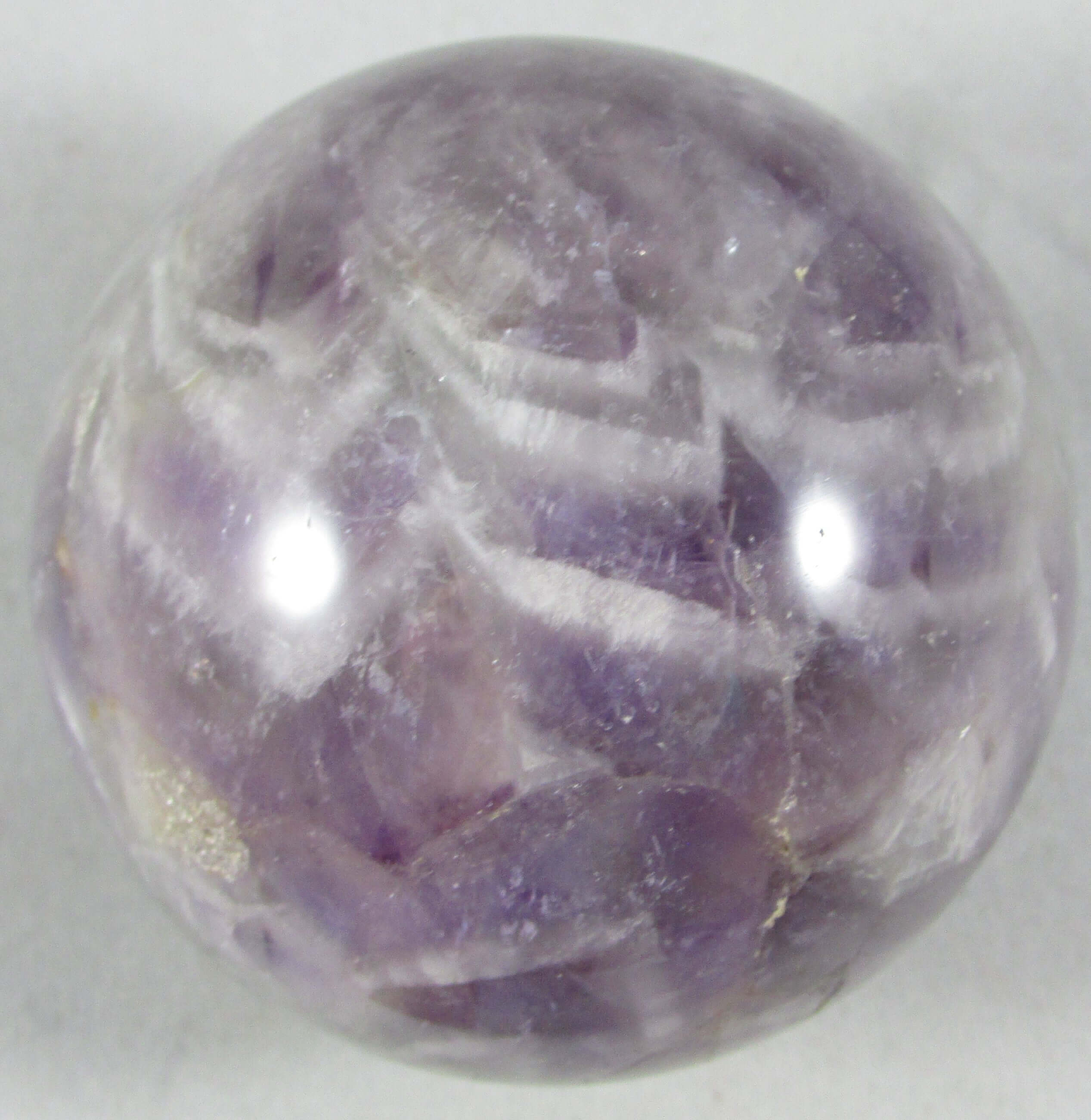 Chevron Amethyst Sphere – Spiritual Protection, Consciousness Expansion | Violet Flame Guardian Stone [MM373]