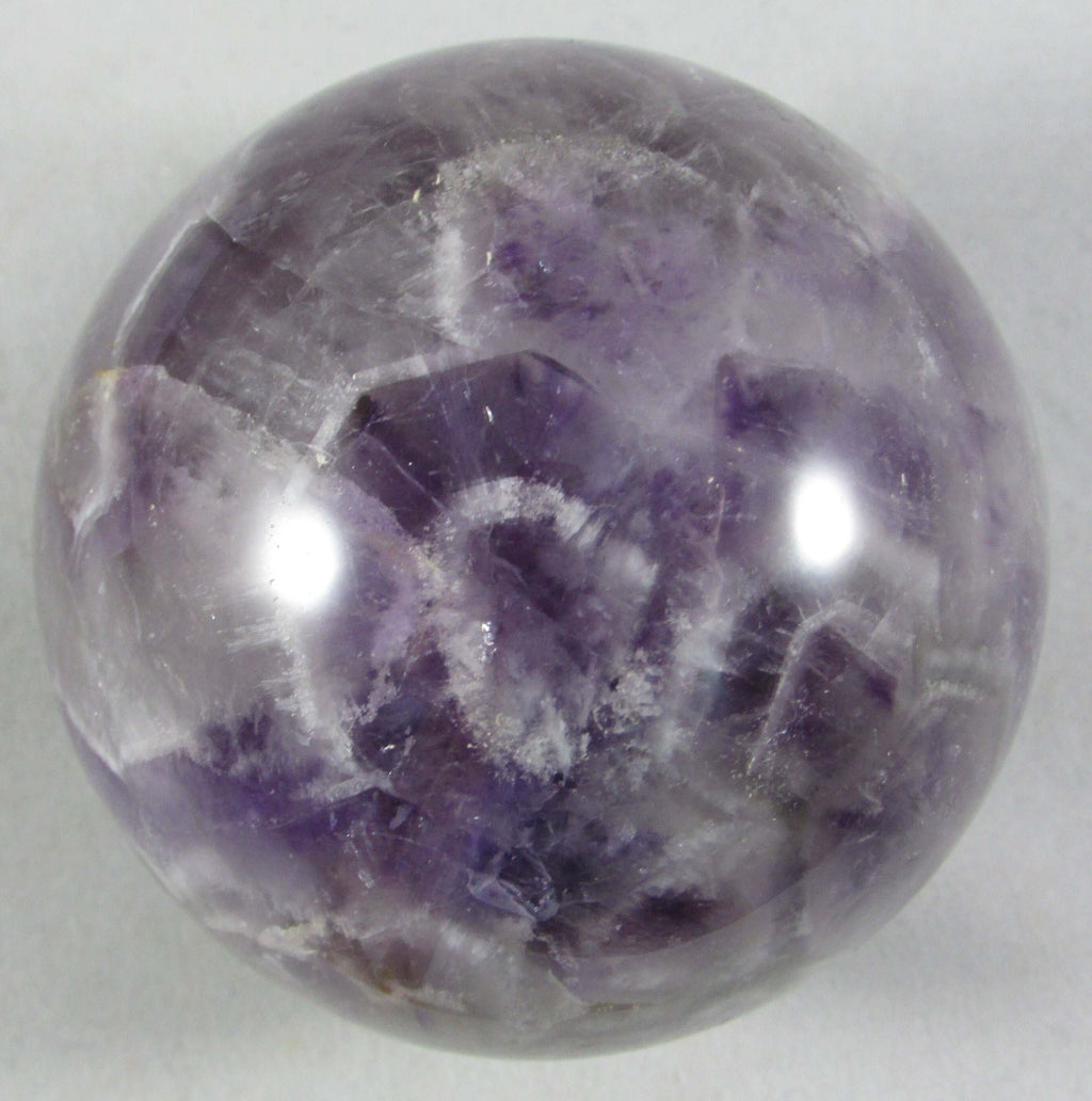 Chevron Amethyst Sphere – Spiritual Protection, Consciousness Expansion | Violet Flame Guardian [MM375]Stone
