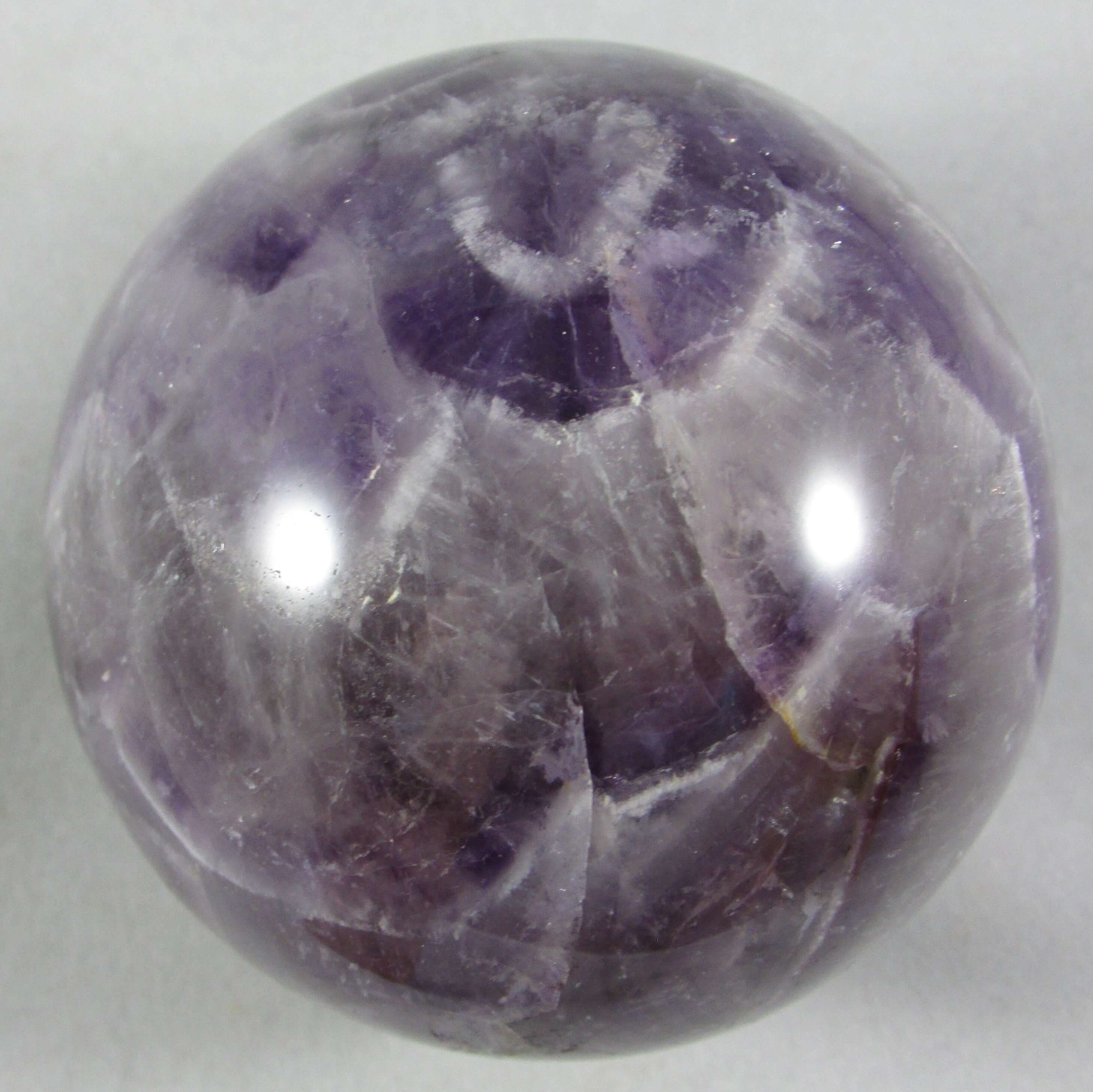 Chevron Amethyst Sphere – Spiritual Protection, Consciousness Expansion | Violet Flame Guardian [MM375]Stone