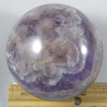 Chevron Amethyst Sphere – Spiritual Protection, Healing & Consciousness Expansion | Violet Flame Guardian Stone