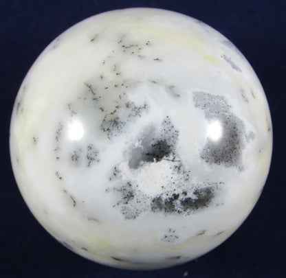 Dendritic White Opal Sphere - Stone of Spiritual Growth Self-Expression