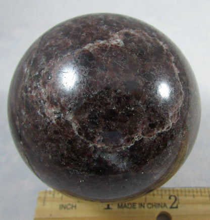 garnet crystal sphere, polished sphere, madagascar mineral