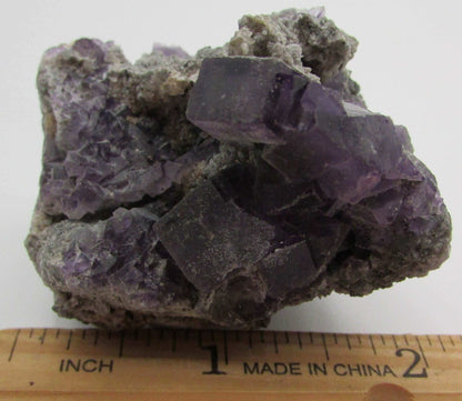 Natural Raw Cubic Purple Fluorite China Specimen