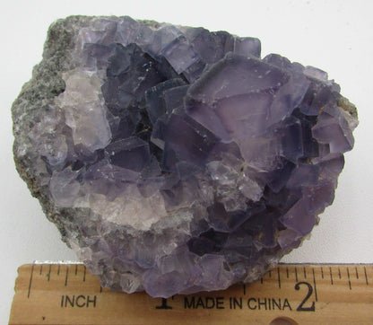 Natural Raw Cubic Purple Fluorite China Specimen