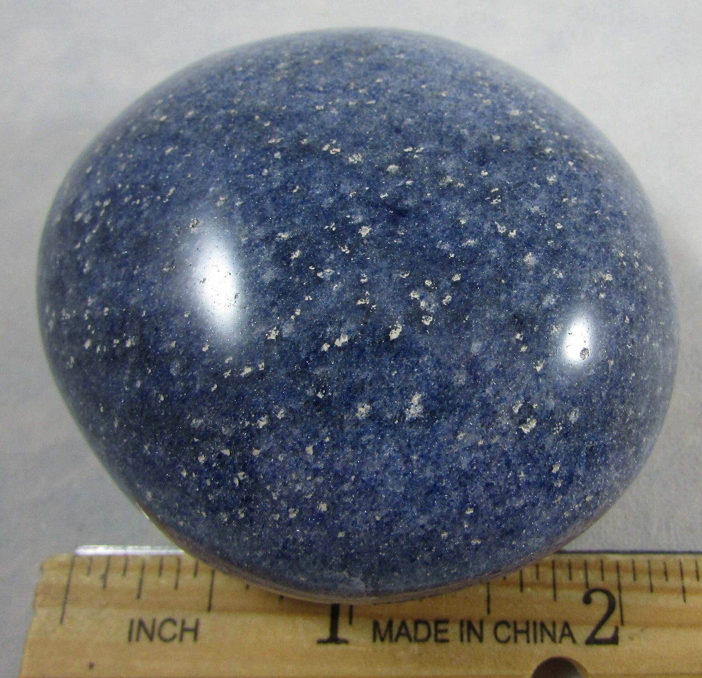 Blue Denim Stone, Dumortierite Crystal Palmstone (#ETE137)