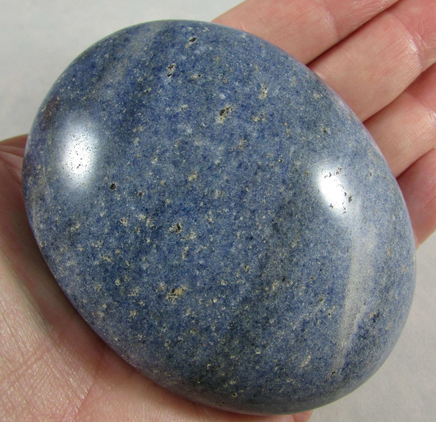 Blue Denim Stone, Dumortierite Crystal Palmstone (#ETE142)
