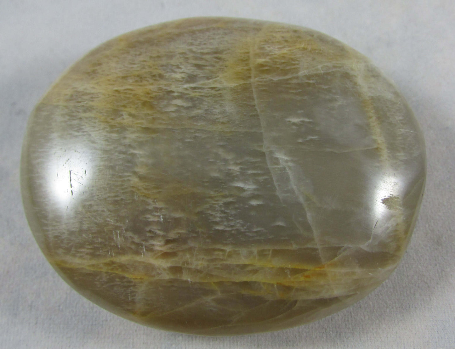Iridescent Peach Moonstone Crystal Palmstone (MM397)