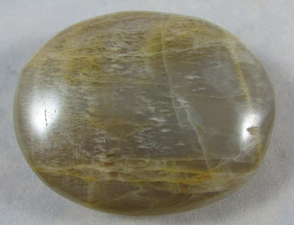 peach moonstone crystal palmstone, worry stone, madagascar