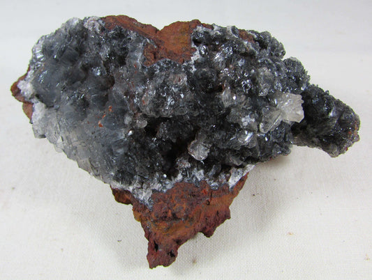 Black Calcite Colorless Fluorite Limonite Matrix Crystals (MMF133)