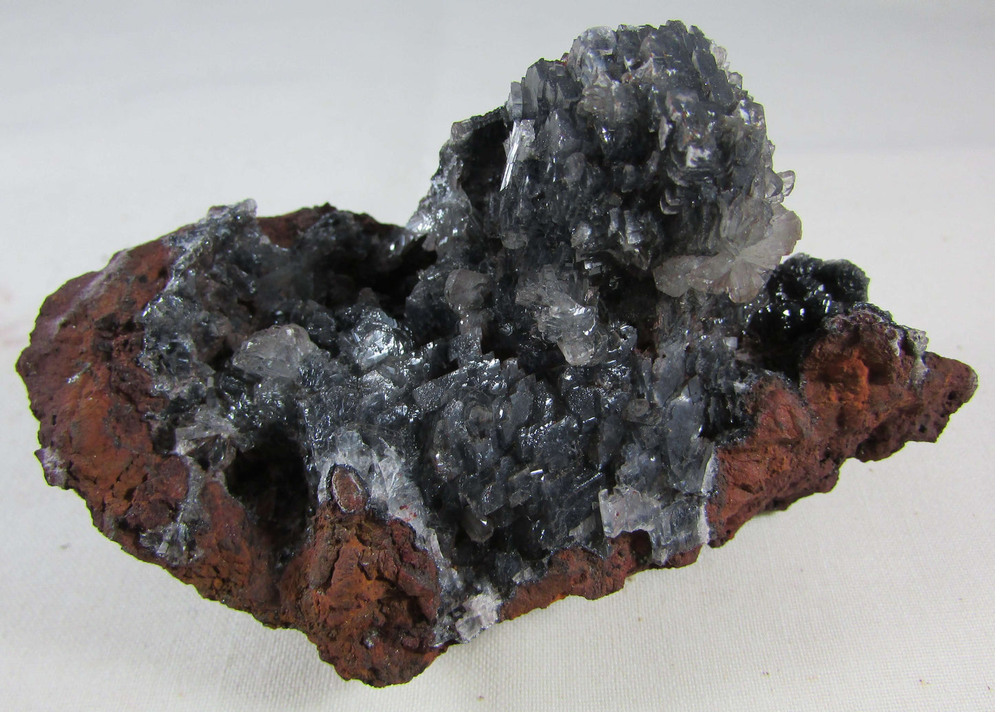 Black Calcite Colorless Fluorite Limonite Matrix Crystals (MMF136)