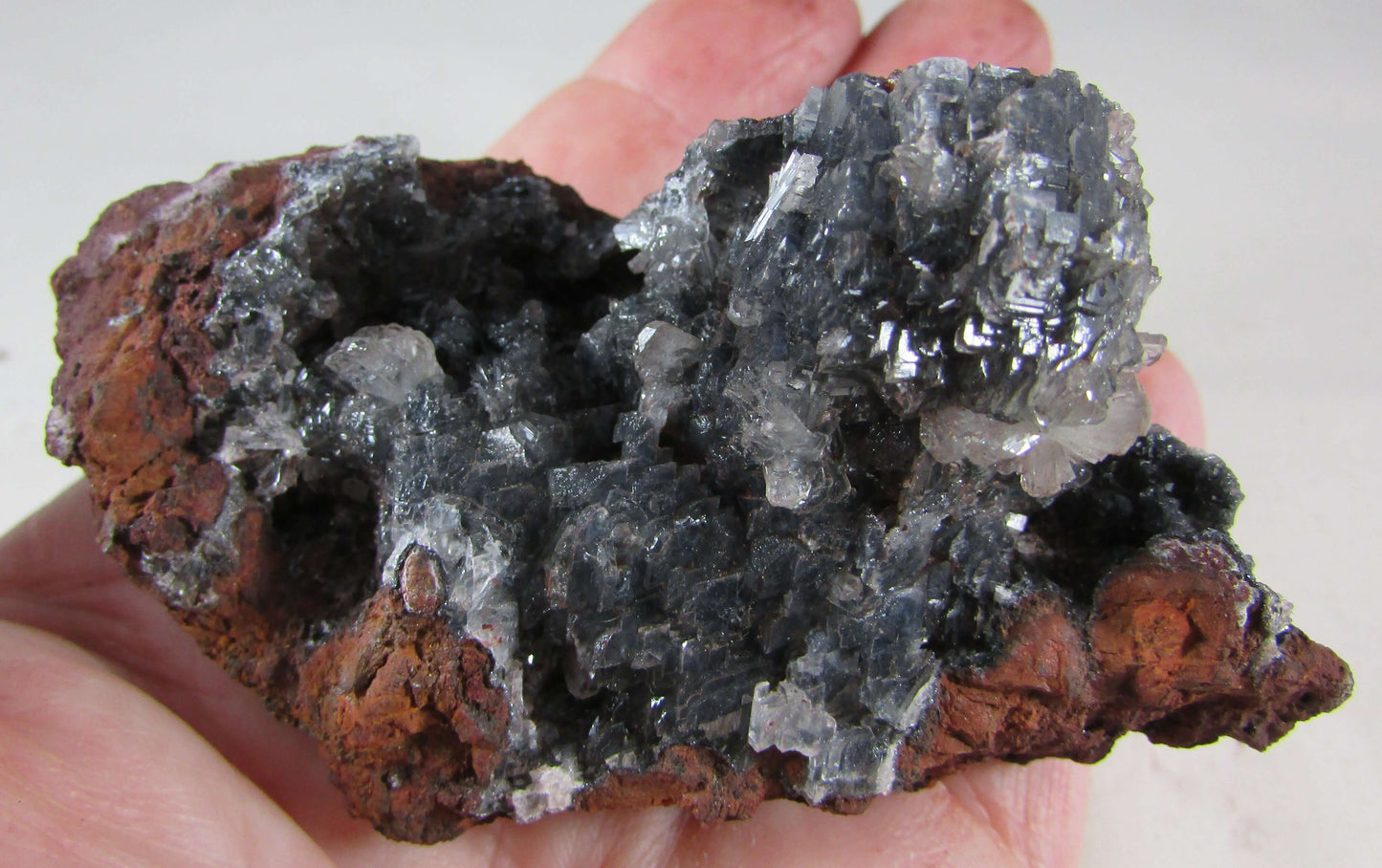 Black Calcite Colorless Fluorite Limonite Matrix Crystals (MMF136)