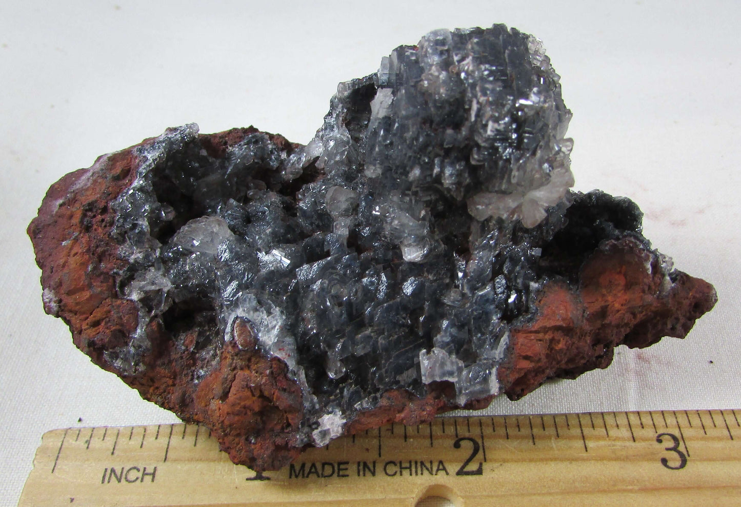 Black Calcite Colorless Fluorite Limonite Matrix Crystals (MMF136)