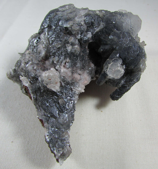 Black Calcite Colorless Fluorite Limonite Matrix Crystals (MMF138)