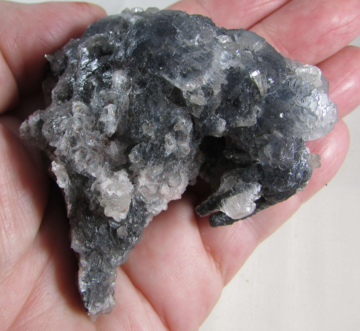 Black Calcite Colorless Fluorite Limonite Matrix Crystals (MMF138)