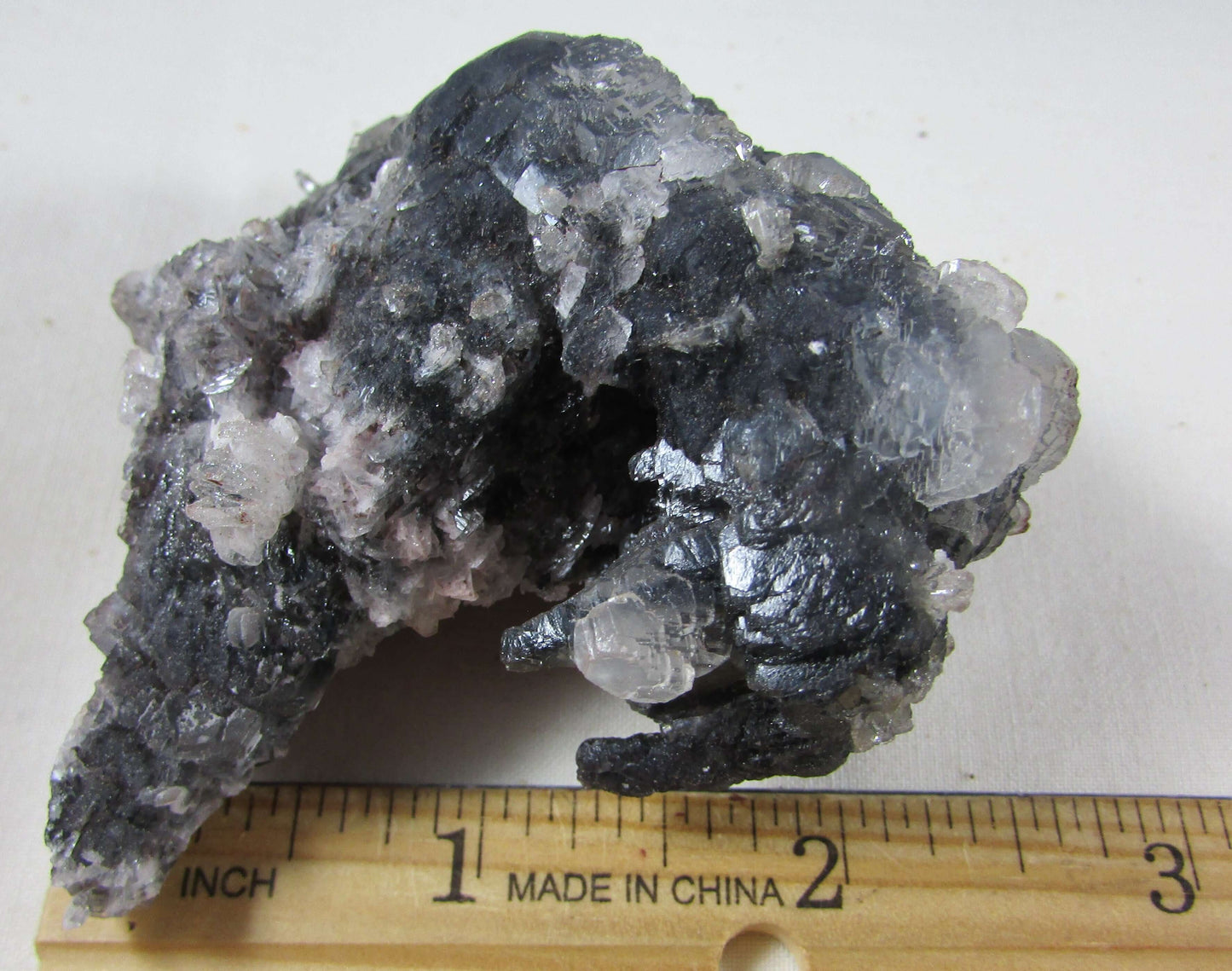 Black Calcite Colorless Fluorite Limonite Matrix Crystals (MMF138)