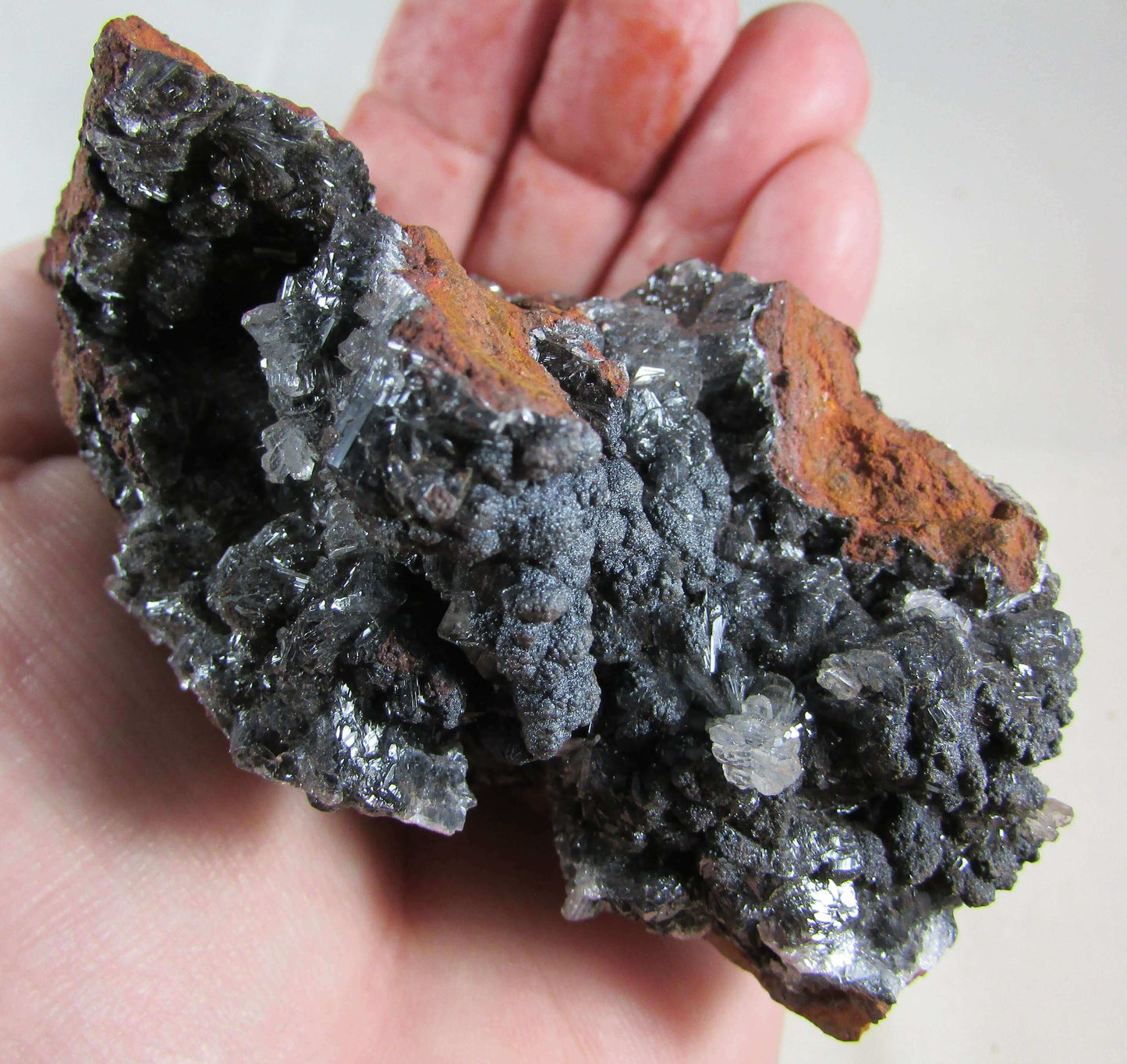 Black Calcite Colorless Fluorite Limonite Matrix Crystals (MMF139)